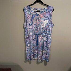 Talbots cotton romper- ADORABLE- pink/blue- XL - FREE SHIPPING
